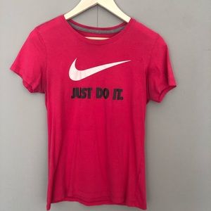 Pink Nike Just Do It Slim Fit T Shirt
